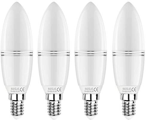 SAUGLAE E14 LED Kerzen Lampe 12W, 100W Glühbirnen äquivalent, 4000K Neutralweiß, Nicht Dimmbar, 1380Lm, Kleine Edison Schraube Kerze Birne, 4er Pack