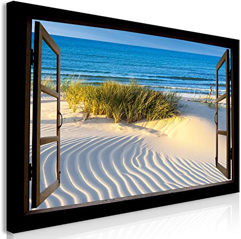 murando Wandbild Mega XXXL Fensterblick Einteiliger XXL-Format Kunstdruck zur Selbstmontage Leinwandbilder moderne Bilder DIY Wanddekoration Wohnung Deko Landschaft Meer