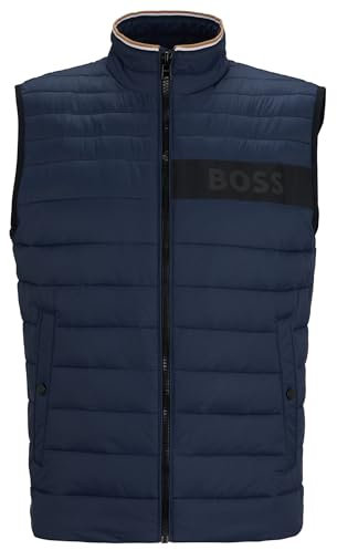 BOSS Mens Darolan Water-Repellent Padded Gilet with 3D Logo Tape