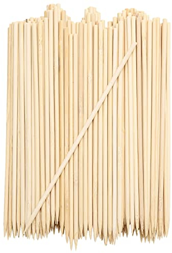 Lot de 200 Piques Brochettes en Bois de Bambou pour Barbecue, Kebab, Rôti de Guimauve, Apéritif, Fruits (20,3 cm)