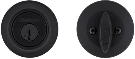 Kwikset 96600-743 600 Deadbolt Series, Matte Black, Round