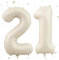 Luftballon 21. Geburtstag Beige,XXL Riesen Creme Folienballon21 12 für Frauen,40Luftballon 21. Geburtstag,Zahlen 2 und 1 Folienballon für Mann Frau 21 Jahre Geburtstagsdeko Jubiläum Party Dekoration
