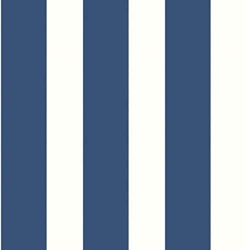 Selbstklebende Tapeten | Streifen Tapeten| Designer Stripe | Weiss Blau