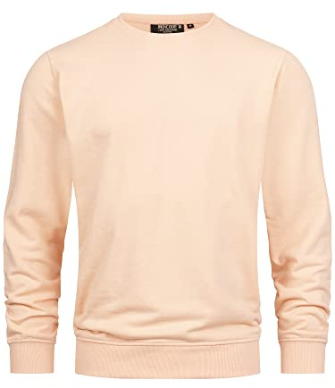 Indicode Herren Holt Sweatshirt aus Baumwollmischung mit RIPP-Bündchen | Bequeme aus Baumwollmix mit Rippbündchen, Freizeitpullover, Basic Pullover, Rundhalspullover für Männer