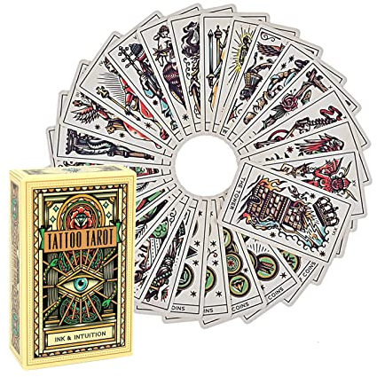 Tarot-Deck,Tarot-Karten,Tarotkarten mit Ratgeber,Tarot für Anfänger,Ink Intuition,Für Anfänger Holographisch Tarotkarten Schicksals-Weissagungskarte Wahrsagewerkzeuge Kartenspielen