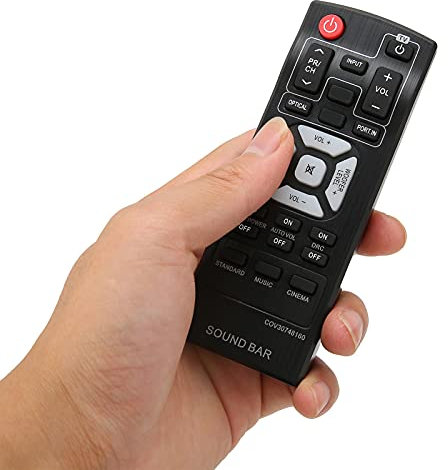 Dioche Fernbedienung für Soundbar, Schwarz Soundbar Fernbedienung, universelle Ersatzfernbedienung für Bluetooth Sound System