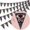 80th Birthday Bunting, Happy Banner Bunting Flags, 40 Pieces Triangle Rose Gold Glitter Diamond by Numbers 80th Birthday Anniversary Theme Party Decoration Supplies