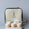 Scizorito Juego de té de viaje de cerámica, juego de té kungfu chino con tetera de rotación 360 e infusor, 4 tazas de té, bandeja de té y bolsa de viaje (Lucky Cat)