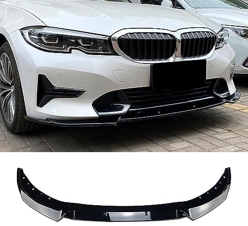 Auto Frontspoiler Stoßstange Lippe für BMW 3er G20 G21 320i 325i 2019 2020 2021 2022,Dauerhaft AntiKollision Frontstoßstange Diffusor Seitensplitter Protector,A-Glossy Black