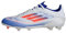 adidas Unisex F50 League Football Boots Firm Ground, Cloud White/Solar Red/Lucid Blue, 39 1/3 EU
