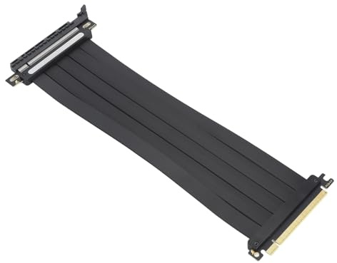 ciciglow PCIe 4.0 X16 GPU-Riser-Kabel, 180-Grad-Anschluss. PCIe-Extender Unterstützt Bis zu 64 GB Hochgeschwindigkeits-Erweiterungsport-Adapter, EMI-geschirmt (250mm)