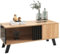 Merax Wohnzimmertisch, Couchtisch mit Stauraum, Kaffeetisch für Wohnzimmer, 100 x 60 x 45 cm, Holz und Schwarz