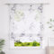 Heichkell Raffrollo mit Tunnelzug Leinenoptik Gardine Tranparent Vorhang Bedruckte Raffgardine mit Blumen Violett BreitexHöhe 140x140 cm