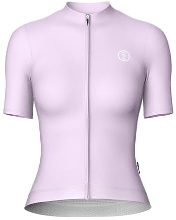 INBIKE Maillot Cyclisme Femme Velo Route Cycliste Vetement Tenue VTT Respirant avec Poches Plein Air Ete Respirant Elastique Ensemble Montagne Jersey Claire Rose L