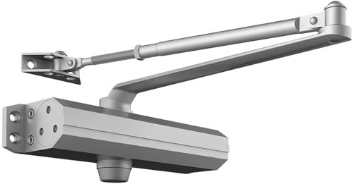 VEVOR Türschließer automatischer Torschließer für gewerbliche oder private Nutzung für Türgewichte bis 120 kg Stangentürschließer mit hydraulischem Puffer Gehäuse aus Aluminiumguss Silber