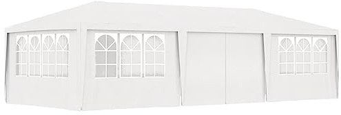 Rantry Professionelles Partyzelt mit Wänden, Weiß, 90 g/m², 4 x 9 m, UV-Schutz und wasserdicht, Gartenpavillon für Camping, Partys, Outdoor