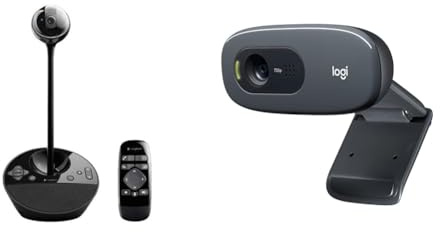 Logitech BCC950 ConferenceCam per Conferenze da Ufficio, Nero & C270 Webcam HD, 720p/30fps, Videochiamate HD Widescreen, Correzione Automatica Luminosità, Microfono Riduzione del Rumore