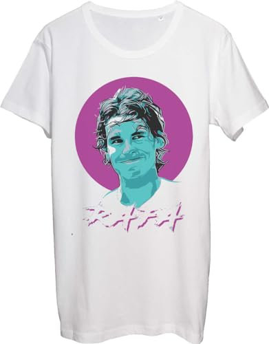 Functon+ Tennis Player Nickname Smile Herren Shirt T-Shirt Weiß, weiß, XXL