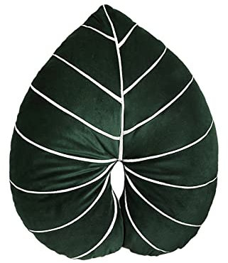 RTYUSWL 3D-Blätter, Dekorative Wurfkissen, Monstera Deliciosa, Plüschkissen für Pflanzenliebhaber, Gartenliebhaber, Blattförmiges Wurfkissen, Kissen für Auto, Schlafzimmer, Sofa, Couch,(Stil 3)