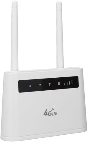Módem Enrutador 4G LTE Desbloqueado con Ranura para Tarjeta SIM, WiFi de 300 Mbps, Cobertura de 200 M, Enrutador Wi-Fi Inalámbrico con 2 Antenas de Alta Ganancia de 5 DBi, 20