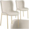 tectake® 2er Stuhl Set, Samtstoff, Polster Schalensitz Stuhl für Küche, Esstisch, Sessel Schminktisch, Cocktailsessel, elegante Esszimmerstühle oder Wohnzimmerstühle für edles Dining - Samt beige/gold
