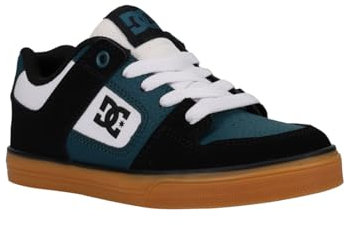 DC Shoes Pure Boy Sneaker, Black/White/Emerald, 35 EU