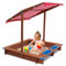 Sandkasten mit Abdeckung Sandmuschel mit Deckel ideal für Garten und Outdoor 126 x 121 x 118 cm (Rot)