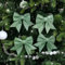 Melody Maison Set of 4 Sage Green Glitter Christmas Bows