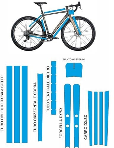 BIKE STICKERS Kit Adesivi Protezione AntiGraffio Gravel Standard, Telaio e Forcella, Universale e Resistente