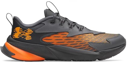 Under Armour Jungen Grundschule Scramjet 7, leichter Turnschuh für die Schule, Jungenschuhe mit Schnürsenkeln, atmungsaktive Kindersportschuhe mit Leder,Anthracite / Jasper Blue / Squad Orange,38