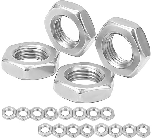 Ctyjia 30 Pièces Écrous hexagonaux, M5 Écrou Hexagonal Plat Fin, Ecrous Hexagonal en Acier inoxydable, Écrou de Blocage pour Fixer les Vis et Boulons