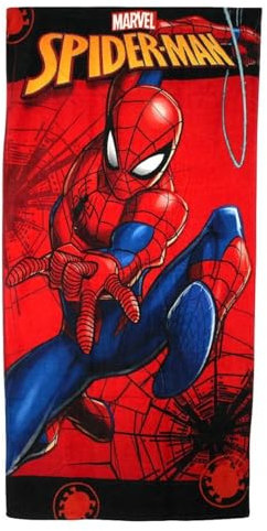 Spiderman-Handtuch, weicher und saugfähiger Stoff, Spiderman-Design, perfekt für den Strand oder Pool, Rot, Einheitsgröße