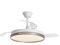 Ventilador de techo con luz con mando 50CM, 3 aspas, Motor DC 30W+Luz LED 68W,temporizador, 6 velocidades, aspas retráctiles, 3 temperaturas de luz, función verano-invierno Silencioso (Cafe, 50CM)