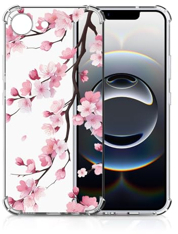 Xkladz Transparente Hülle für iPhone 17e/iPhone 16e, Handyhülle Klare Stoßfeste Weiches TPU Silikon Case Soft Schutzhülle mit Motiv für Mädchen Jungen Dünn Slim Cute Cover, Sakura