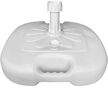Sicignano | Base Grande per Ombrellone da Riempire, Plastica, con Tubo, capacità 14 Litri, Resistente, Compatibile con Tubo da 33 a 48 mm (1, Bianco)