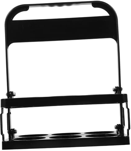Toyvian Porte-bouteille Pliable 6 Emplacements Plastique Noir, Porte-boissons Portable Réutilisable, Poignée Robuste, Transport Extérieur, Rangement Bouteilles Bière Pratique