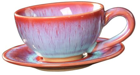 Zerodeko 1 Set Tazze da e Latte con Design e Resistente per Bevande Calde e Fredde per Tè Pomeridiano e Colazioni