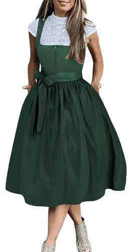 Generisch Dirndl Damen midi Trachtenkleid Trachtenrock Trachtenmode Kleid Dirndlbluse Hochzeitsdirndl für Oktoberfest Besondere Anlässe
