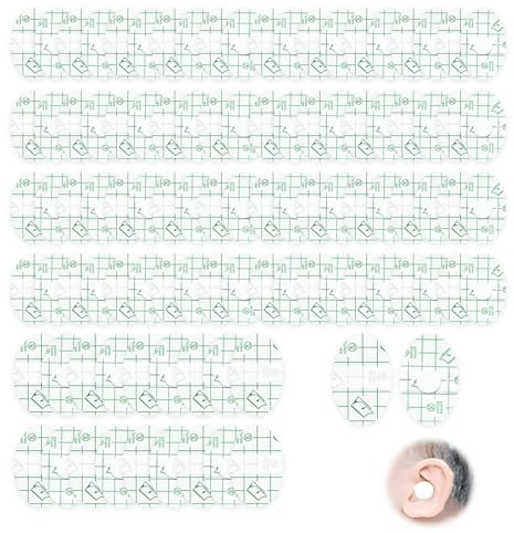 100 Pièces Cache Oreille Piscine Enfant, Autocollants Oreilles Etanches Autocollant Etanche Transparents Ultra Fins Protection Oreille Piscine Enfant pour Natation Douche Surf Teinture Capillaire