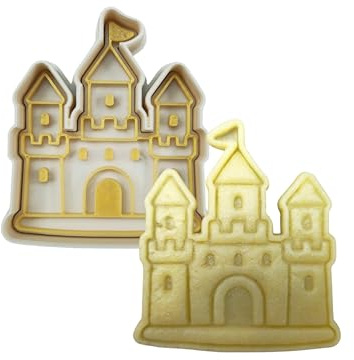 3DKOUPE - Ausstechformen mit Schieber - Mittelalteruniversum - 9 Designs: Schloss, Ritter, Drache, Schwert, Schatz, Prinzessin, Schild, Zauberer, Fass - Made in France (Schloss)