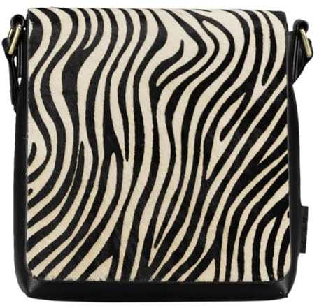 Jost Leder Schultertasche Umhängetasche Furry Zebra Shoulder Bag Zebra mehrfarbig