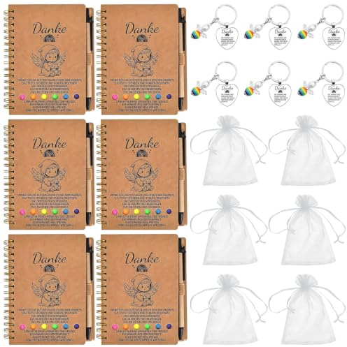 6er Abschiedsgeschenk Erzieherin Geschenk Abschiedsgeschenk Set Notizblock Schlüsselanhänger Organzabeutel Dankeschön Kita Kindergarten Lehrer