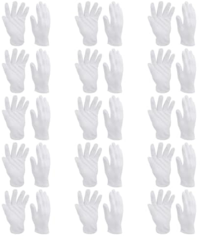 HOMOBABE Baumwollhandschuhe aus 100% Baumwolle Weiße Arbeitshandschuhe Leichte with Hand und Hautschutz for Schmuckinspektionen and Manuelle Arbeiten im Innenbereich