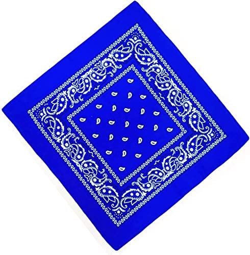 Unbekannt Bandana Kopftuch Halstuch Nickituch Biker Tuch Motorad Tuch verschied. Farben Paisley Muster, Königsblau, ...