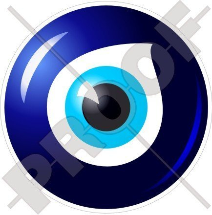 Glücklich Böses Auge, Lucky EVIL EYE Amulett Nizar Griechisch-Türkisch 100mm Auto & Motorrad Aufkleber, Vinyl Sticker