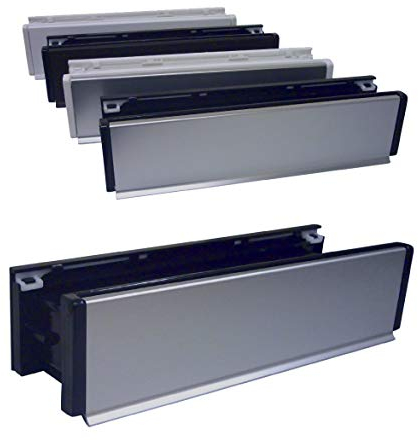 Aluminium-Briefeinwurf-m.Schacht-Nr.2-305 x 78 mm-Briefkasten-Briefschlitz-Briefklappe (305 x 78 mm, Alu.-Silber-Kanten + Schacht schwarz)