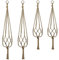 Alledomain Jute Rope Plant Hanger 4 Pack, Plant Hanger Flower Pot Plant Holder with Key Ring for Indoor Outdoor Decorations, 2 Pieces 105 cm and 2 Pieces 88 cm, 4 Legs