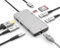 EZQuest USB-C Multimedia Hub Adapter 8 Anschlüsse (HDMI 4K 30Hz, 100W USB-C PD 3.0, Gigabit Ethernet, 3X USB 3.0, SD & Micro SD) für MacBook Air, MacBook Pro, XPS und mehr