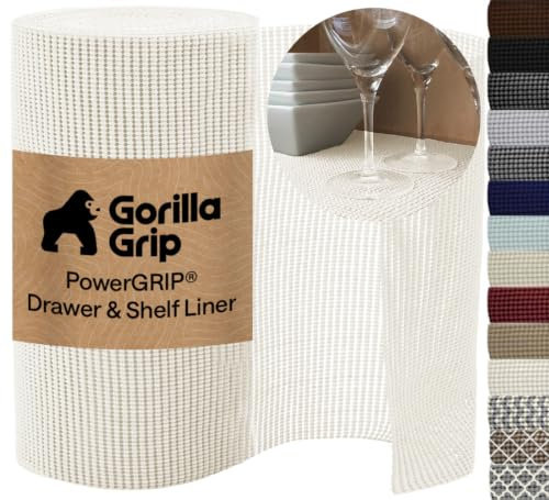 Gorilla Grip Rivestimento originale per cassetti e mensole, non adesivo, durevole e resistente, per cassetti da cucina, scaffali, armadi, ripostigli, scrivanie da ufficio