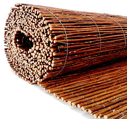 BOGATECO Weidenmatte Sichtschutz Zaun aus Holz |Gartenzaun 120 cm Hoch & 300 cm Lang | Perfekt Weidenzaun für den Garten, Balkon und Terrasse natürlicher Sichtschutzzaun